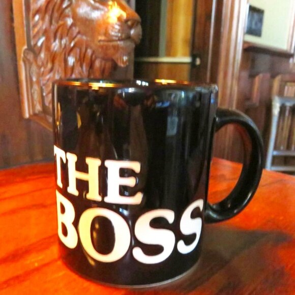 NWT WAECHTERSBACH Germany "THE BOSS" Coffee Mug Black Porcelain Mint Unused - Picture 2 of 3